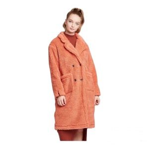 Wild Fable Says M Like L/XL! Orange Sherpa Long Oversized Coat! BEAUTIFUL COLOR!